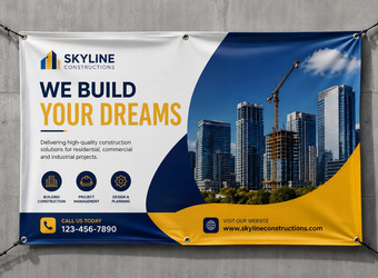 High-gloss vinyl banner for indoor exhibition printed by Trosmo